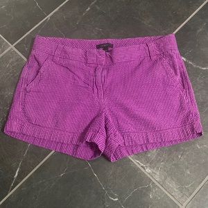 J Crew seersucker pink & navy shorts size 4